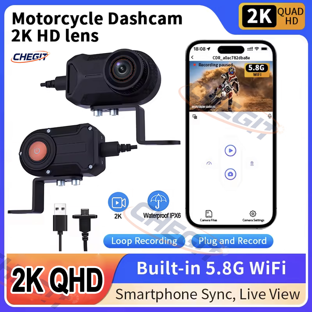 Photographic Memory - Motosiklet DVR 2K HD WiFi Su