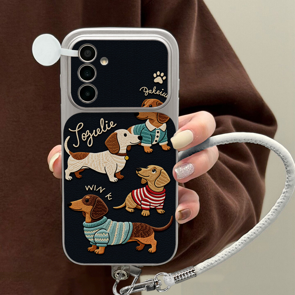 Camera Wrist Strap - Karikatür Dachshund Desenli Samsung A56 A55